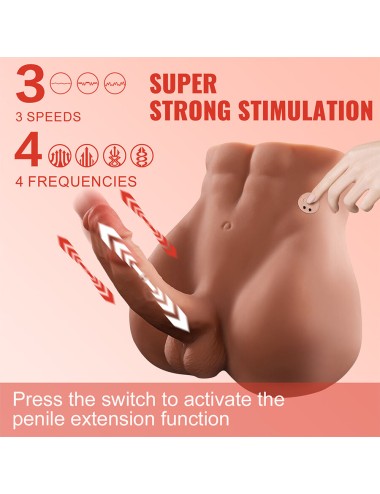 XISE - BERTLETT DILDO ASS MASTURBADOR DILDO Y ANO REALÍSTICO POSICIÓN FRONTAL CON THRUSTING 18 CM