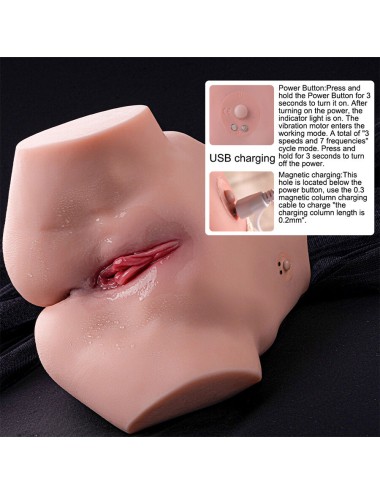 XISE - TRACY VIBRATING MASTURBADOR VAGINA Y ANO REALÍSTICO MULTIPOSICIÓN CON VIBRACIÓN