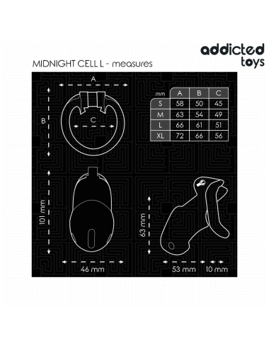 ADDICTED TOYS LOCKED - MINDNIGHT CELL JAULA PARA PENE TALLA L