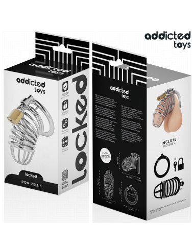 ADDICTED TOYS LOCKED - IRON CELL JAULA PARA PENE DE METAL 4 CM TALLA S