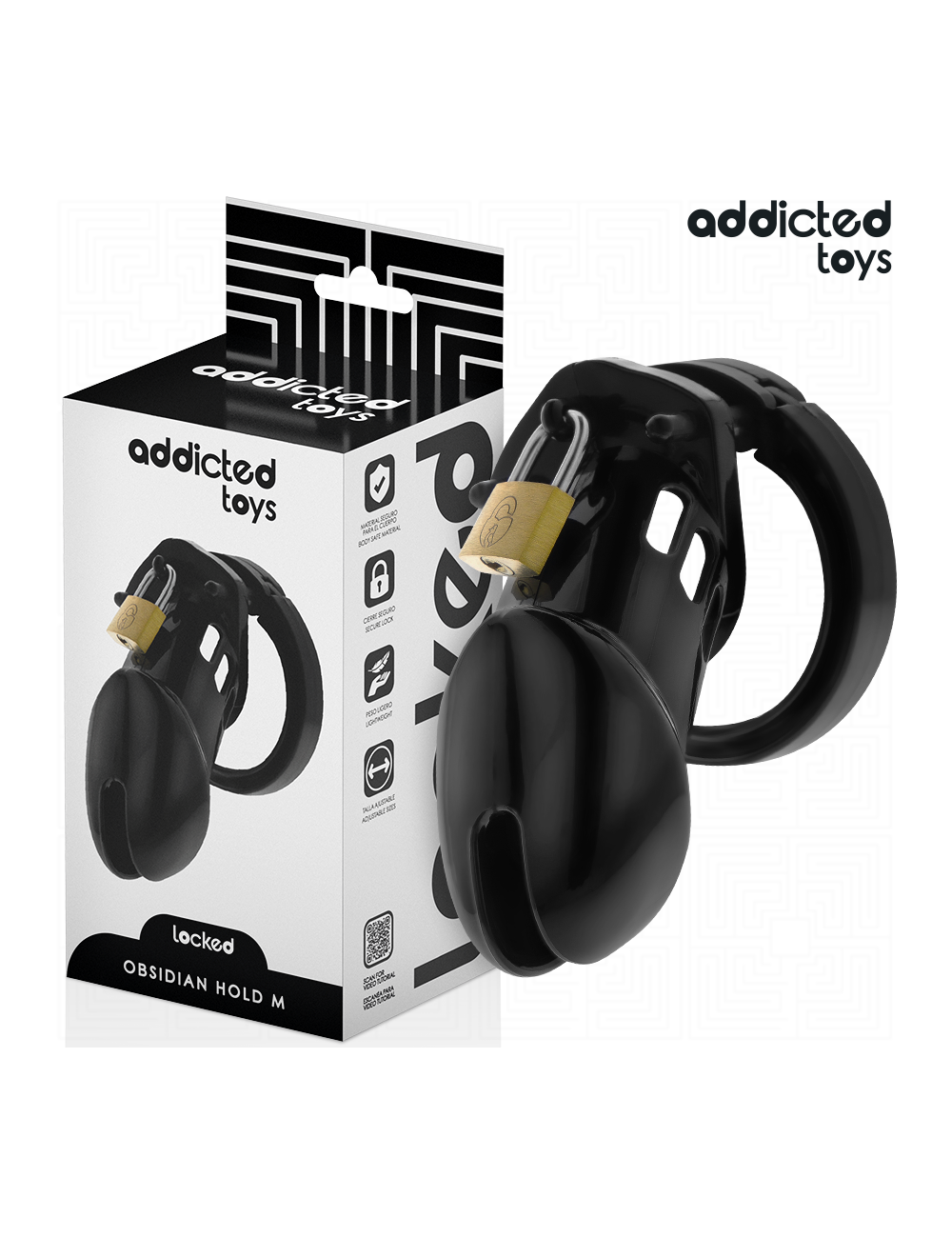 ADDICTED TOYS LOCKED - OBSIDIAN HOLD JAULA PARA PENE TALLA M ADDICTED TOYS LOCKED - OBSIDIAN HOLD JAULA PARA PENE TALLA M