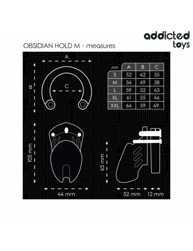 ADDICTED TOYS LOCKED - OBSIDIAN HOLD JAULA PARA PENE TALLA M