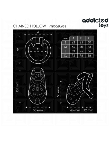 ADDICTED TOYS LOCKED - CHAINED HOLLOW JAULA PARA PENE 10,5 CM