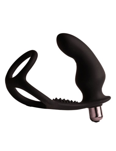 ROCKS- OFF - RO- ZEN RRO PLUG ANAL CON ANILLO VIBRADOR PARA EL PENE NEGRO