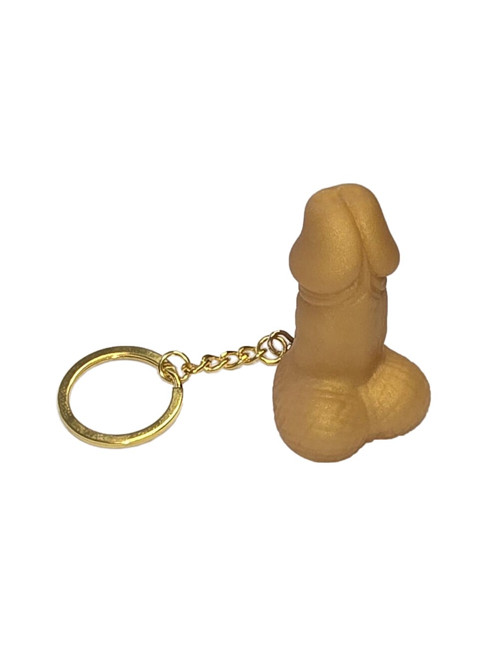 DIABLO PICANTE - SILBATO LLAVERO CON FORMA DE PENE DORADO