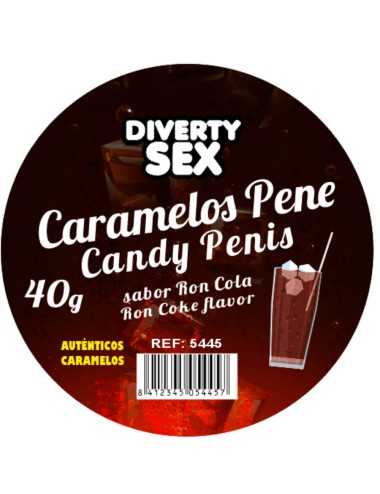 DIABLO PICANTE - 20 CARAMELOS PENE CON SABOR RON COLA