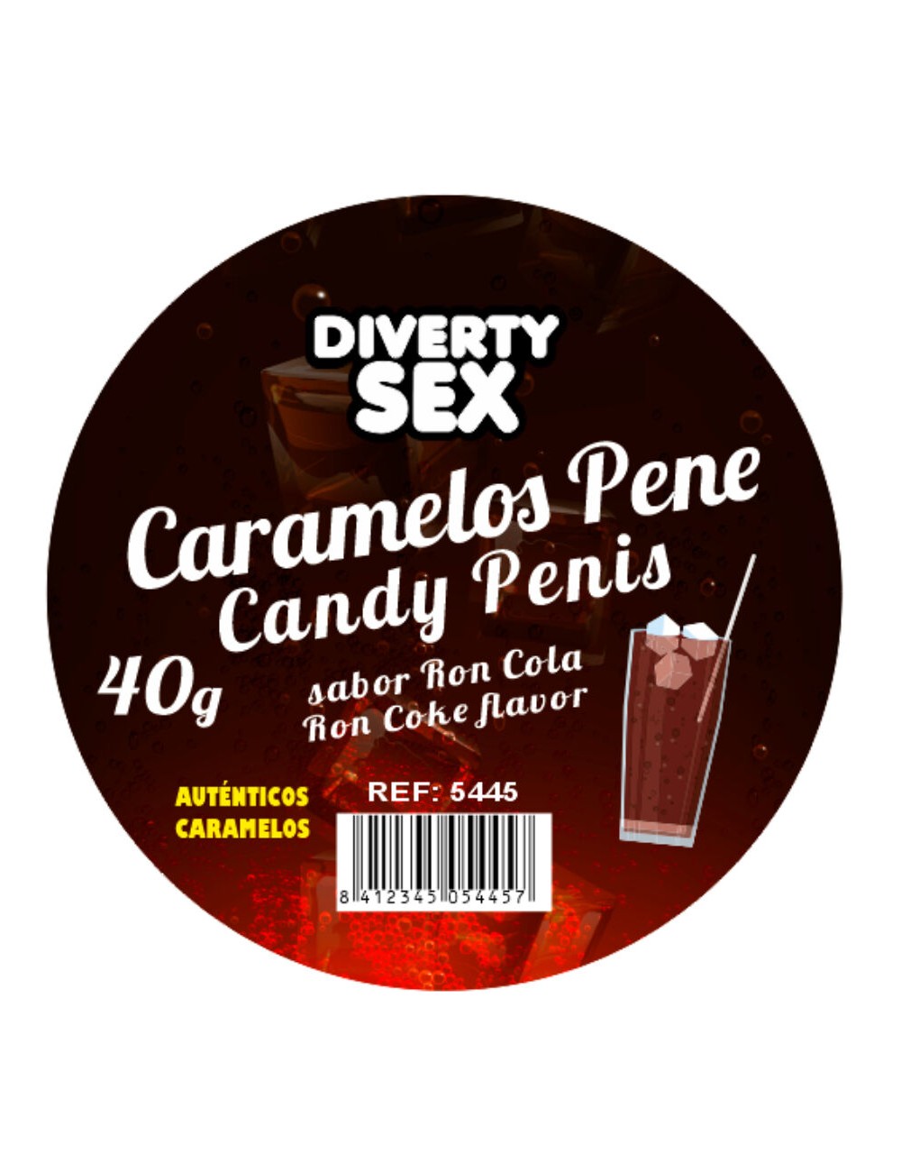 DIABLO PICANTE - 20 CARAMELOS PENE CON SABOR RON COLA