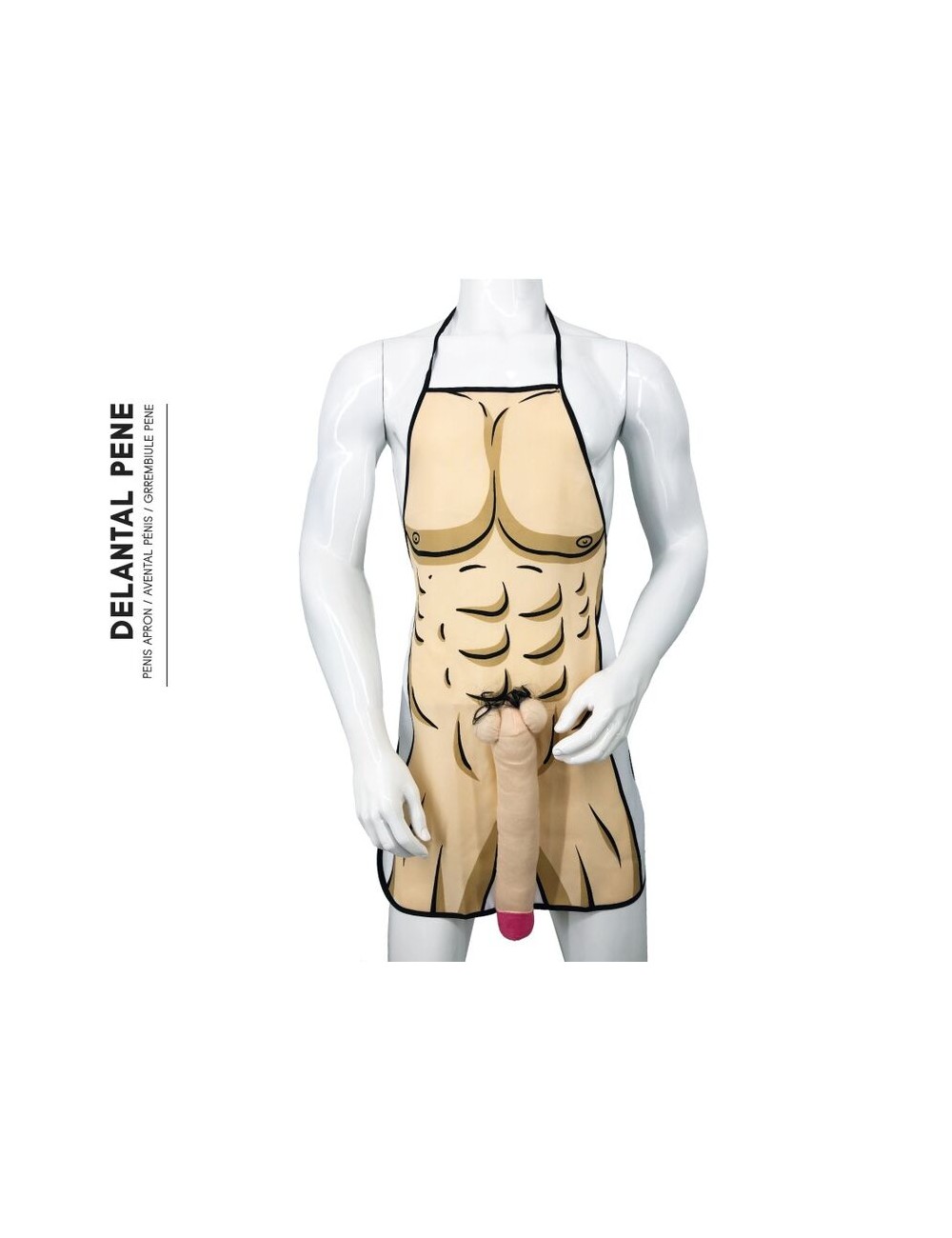 DIABLO PICANTE - DELANTAL CON PENE 3D MUSCULOSO Y ATREVIDO DIABLO PICANTE - DELANTAL CON PENE 3D MUSCULOSO Y ATREVIDO