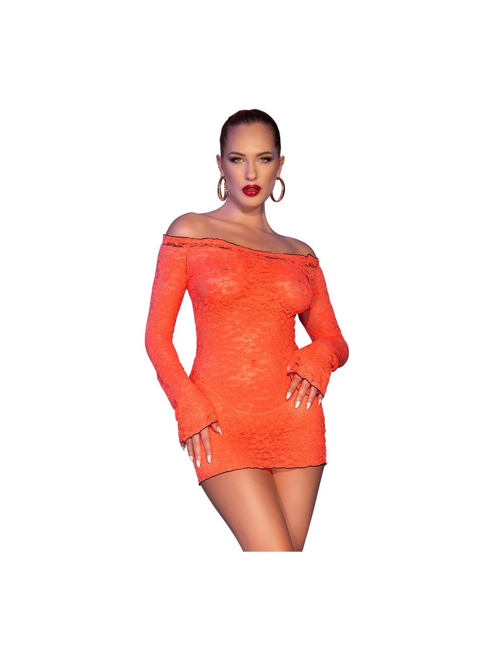 CHILIROSE - CR 4859 MINI VESTIDO NARANJA L