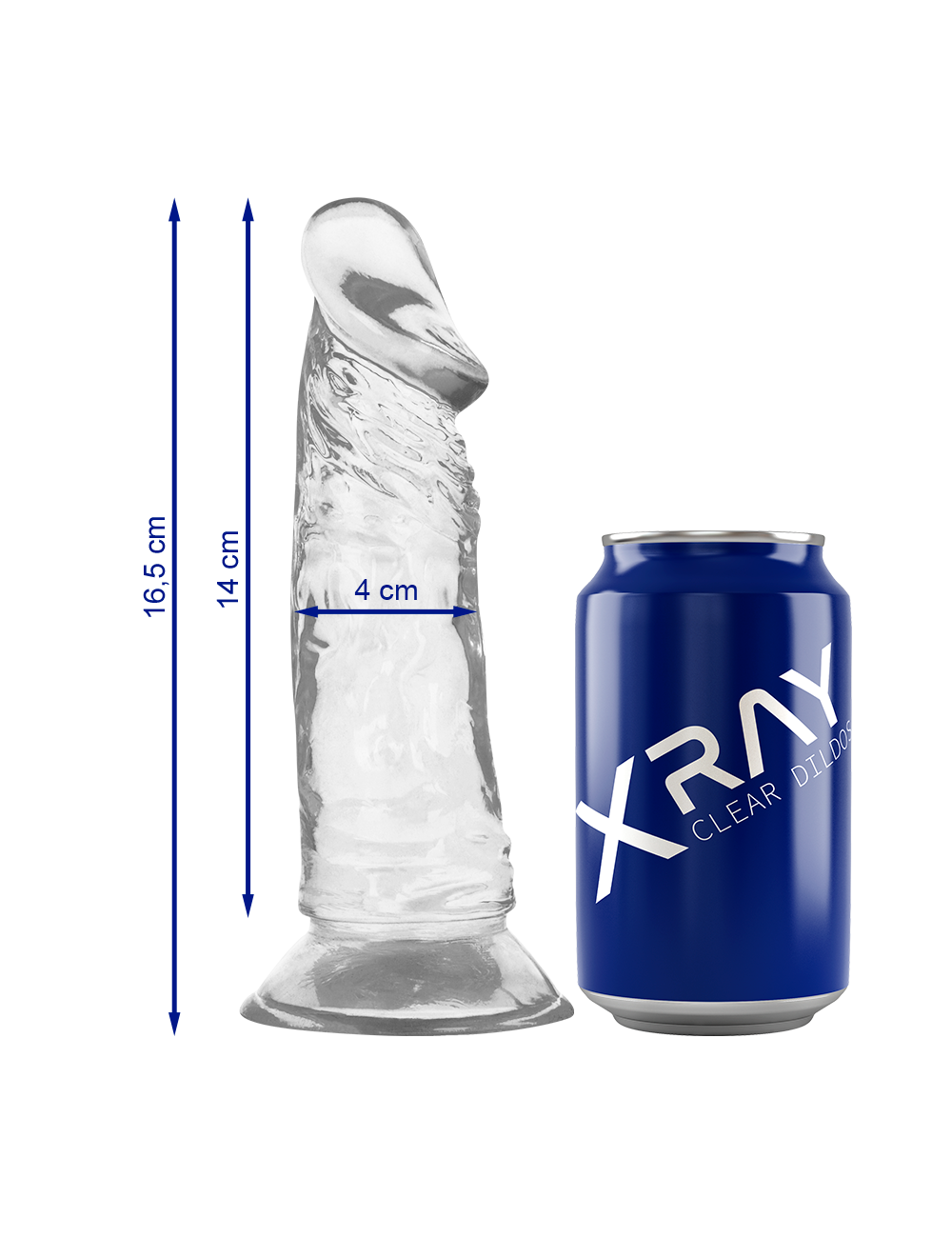 XRAY CLEAR DILDO TRANSPARENTE 16.5CM X 4CM