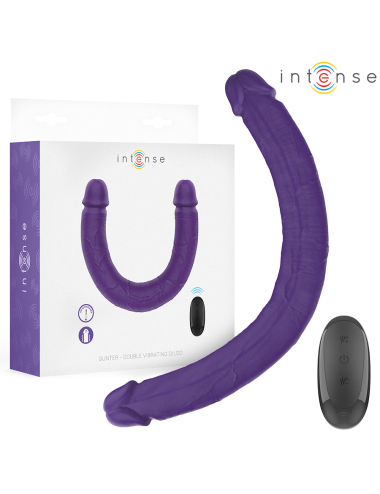 INTENSE - GUNTER DILDO DOBLE VIBRADOR 40 CM MORADO CONTROL REMOTO
