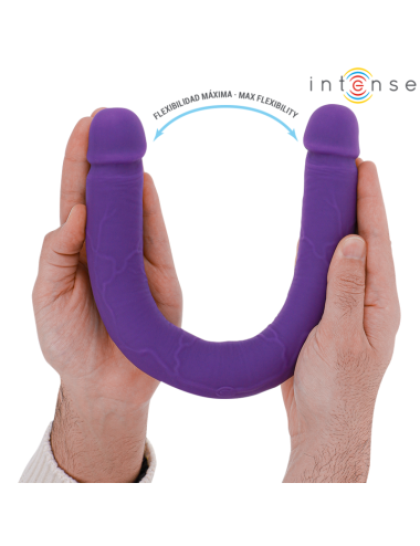 INTENSE - GUNTER DILDO DOBLE VIBRADOR 40 CM MORADO CONTROL REMOTO