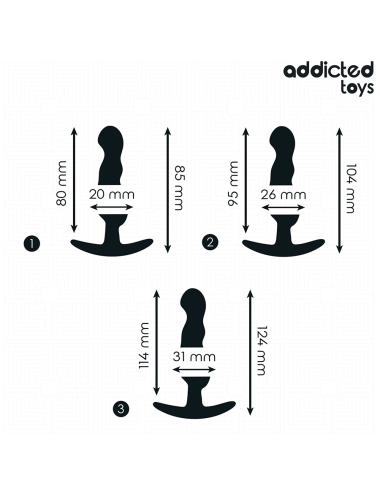 ADDICTED TOYS - SET DE 3 PLUG ANAL SILICONA MODELO 1