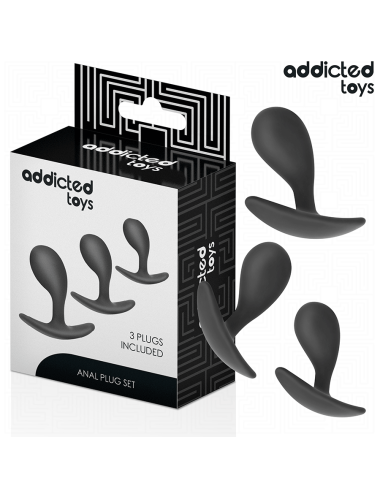 ADDICTED TOYS - SET DE 3 PLUG ANAL SILICONA MODELO 3
