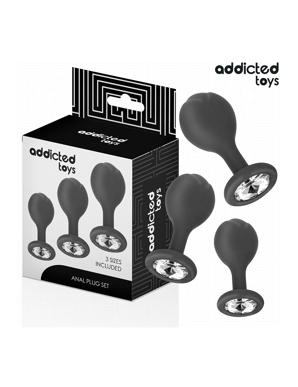 ADDICTED TOYS - SET DE 3 PLUG SILICONA ANAL CON JOYA ADDICTED TOYS - SET DE 3 PLUG SILICONA ANAL CON JOYA