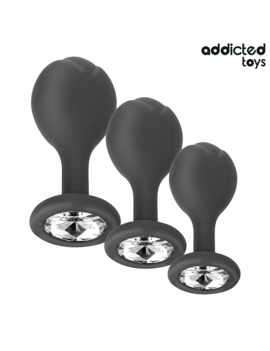 ADDICTED TOYS - SET DE 3 PLUG SILICONA ANAL CON JOYA