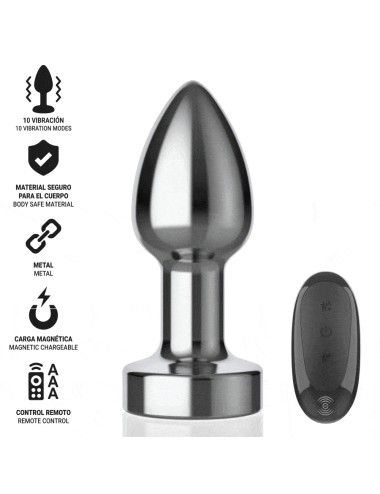 INTENSE - PLUG ANAL 10 VIBRACIONES METAL CON CONTROL REMOTO S