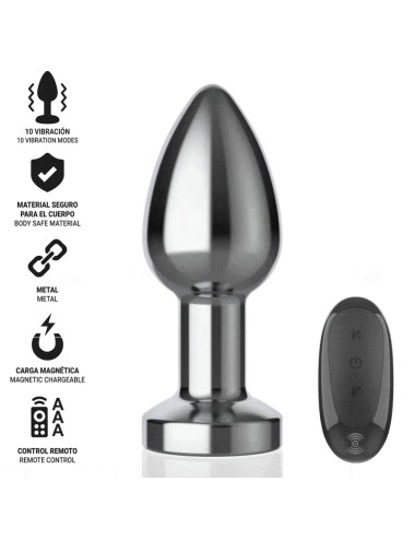 INTENSE - PLUG ANAL 10 VIBRACIONES METAL CON CONTROL REMOTO M
