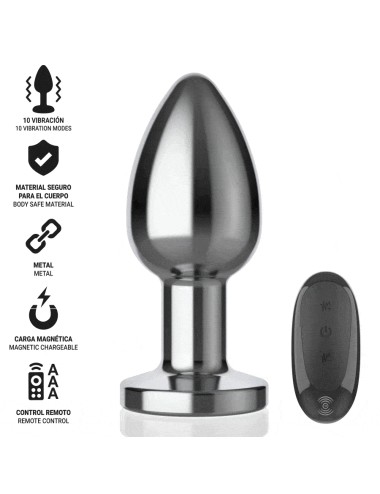 INTENSE - PLUG ANAL 10 VIBRACIONES METAL CON CONTROL REMOTO L