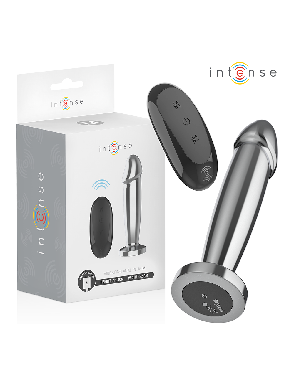 INTENSE - PLUG ANAL 10 VIBRACIONES METAL EN FORMA DE DILDO CON CONTROL REMOTO M INTENSE - PLUG ANAL 10 VIBRACIONES METAL EN FORMA DE DILDO CON CONTROL REMOTO M