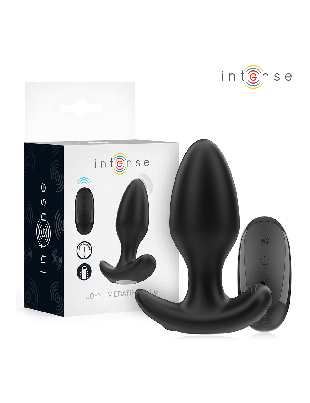 INTENSE - JOEY PLUG ANAL 10 VIBRACIONES NEGRO CONTROL REMOTO