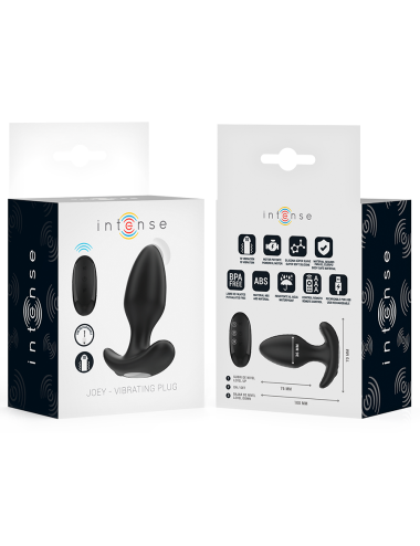 INTENSE - JOEY PLUG ANAL 10 VIBRACIONES NEGRO CONTROL REMOTO