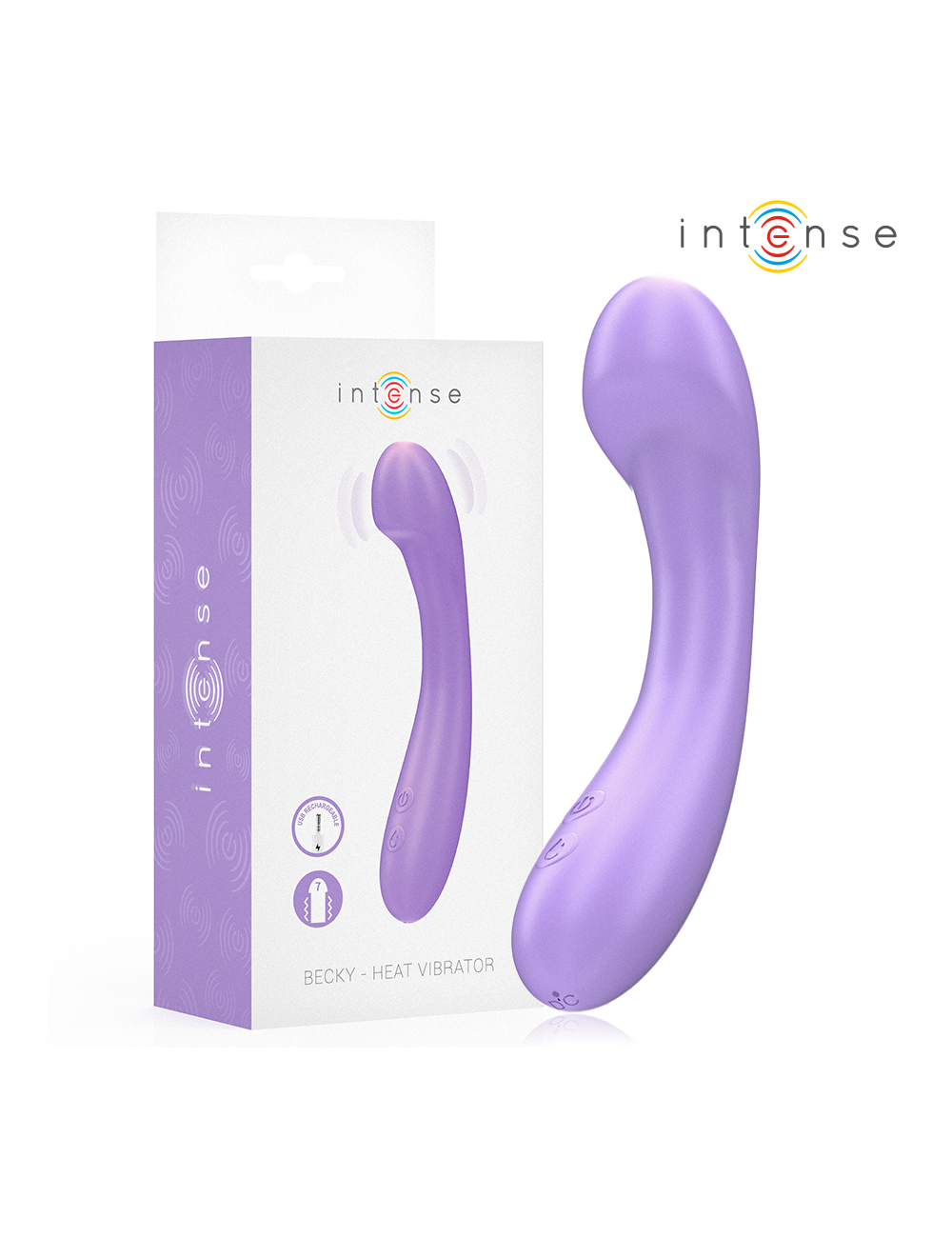 INTENSE - BECKY VIBRADOR 19 CM CALENTABLE 7 VIBRACIONES MORADO