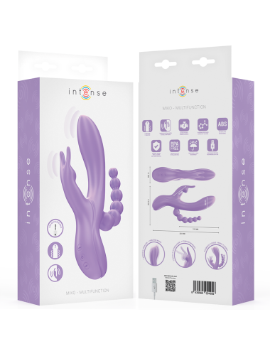 INTENSE - MIKO TRIPLE VIBRADOR RABBIT & ESTIMULADOR & ANAL 7 VIBRACIONES MORADO