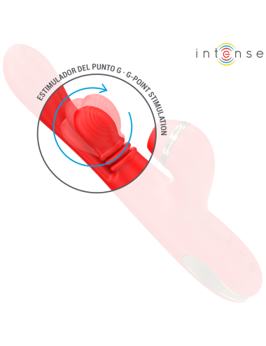INTENSE - KATY ESTIMULADOR CLÍTORIS MULTIFUNCIÓN 4 CABEZALES INTERCAMBIABLES ROJO