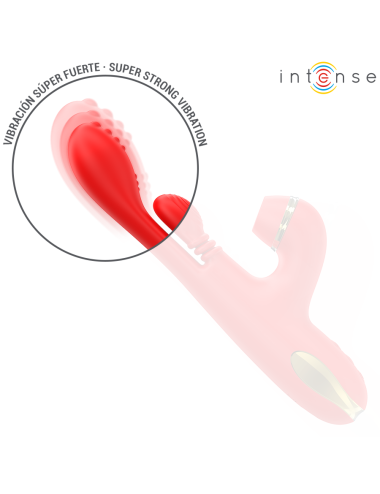 INTENSE - KATY ESTIMULADOR CLÍTORIS MULTIFUNCIÓN 4 CABEZALES INTERCAMBIABLES ROJO