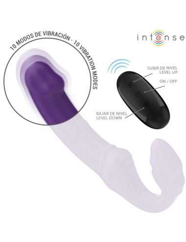 INTENSE - JILL VIBRADOR DOBLE 20 CM VIOLETA CONTROL REMOTO
