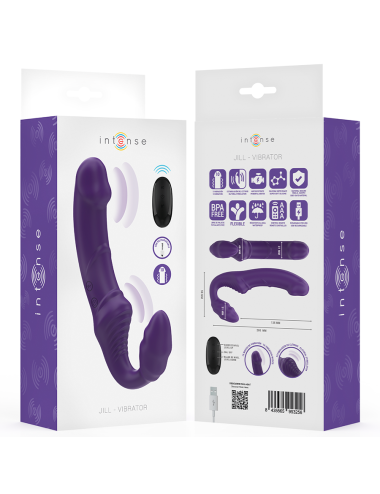 INTENSE - JILL VIBRADOR DOBLE 20 CM VIOLETA CONTROL REMOTO