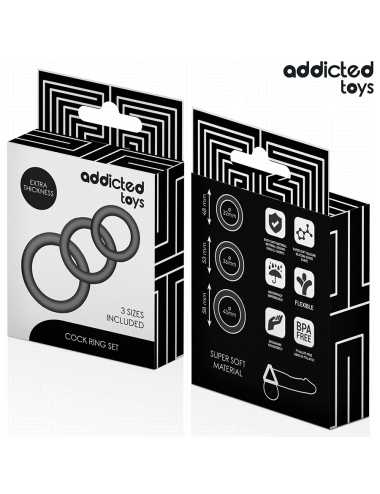 ADDICTED TOYS - SET DE ANILLOS SILICONA MODELO 1