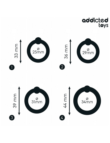 ADDICTED TOYS - SET ANILLOS SILICONA DE PRESIÓN