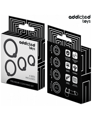 ADDICTED TOYS - SET ANILLOS SILICONA DE PRESIÓN