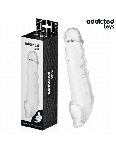 ADDICTED TOYS - FUNDAS PARA EL PENE TRANSPARENTE TALLA M 27 CM