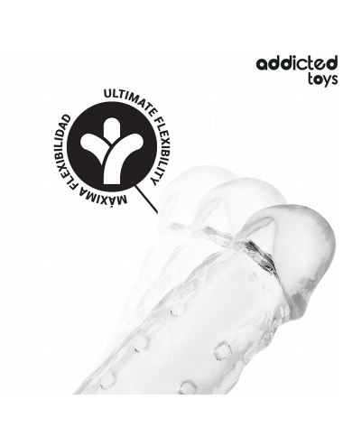 ADDICTED TOYS - FUNDAS PARA EL PENE TRANSPARENTE TALLA M 27 CM