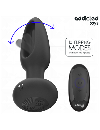 ADDICTED TOYS - PLUG ANAL CON LENGUA VIBRADORA Y CONTROL REMOTO