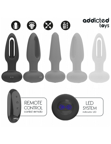 ADDICTED TOYS - PLUG ANAL CON LENGUA VIBRADORA Y CONTROL REMOTO