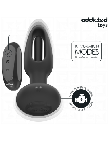ADDICTED TOYS - PLUG ANAL CON LENGUA VIBRADORA Y CONTROL REMOTO