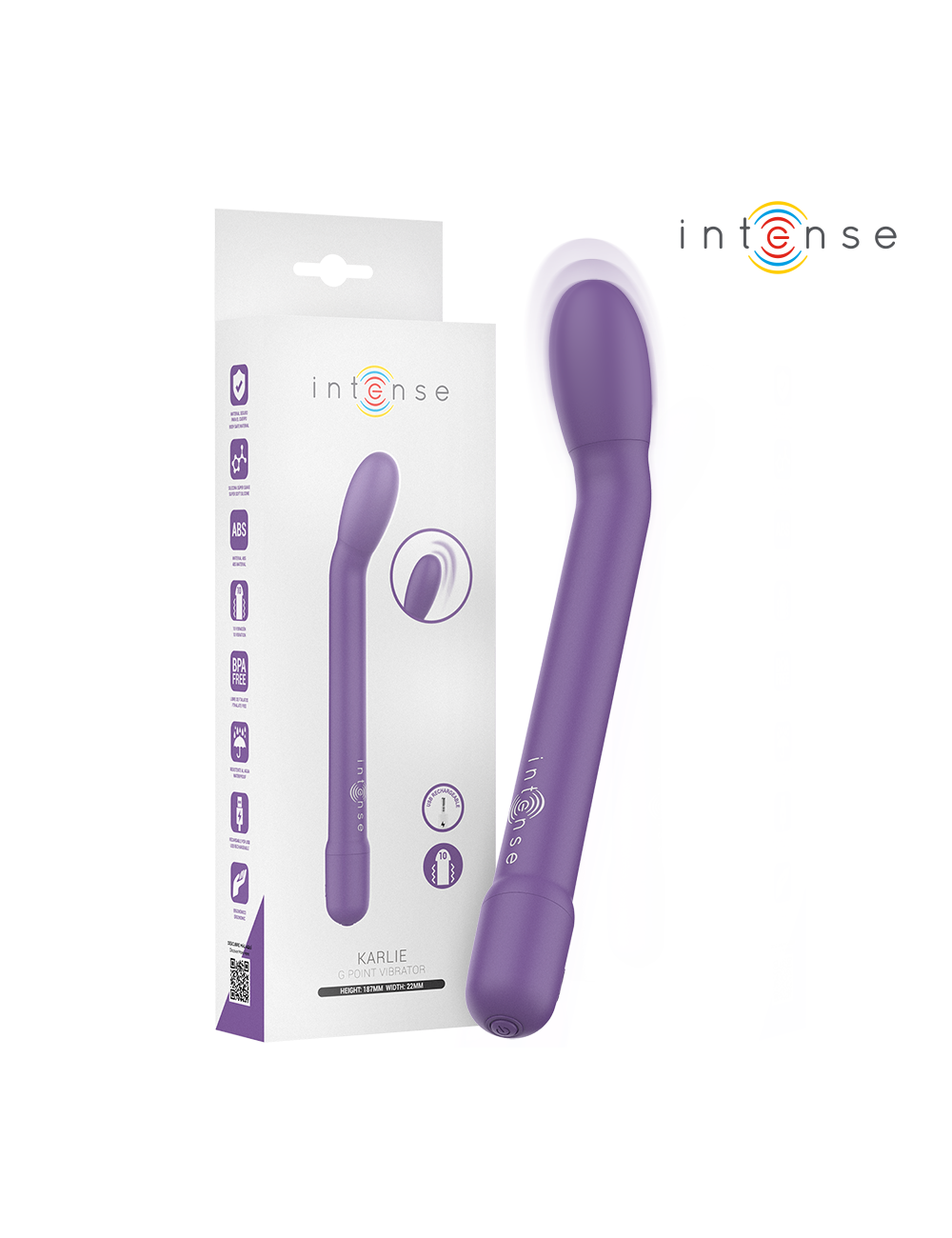 INTENSE - ESTIMULADOR PUNTO-G MORADO RECARGABLE INTENSE - ESTIMULADOR PUNTO-G MORADO RECARGABLE