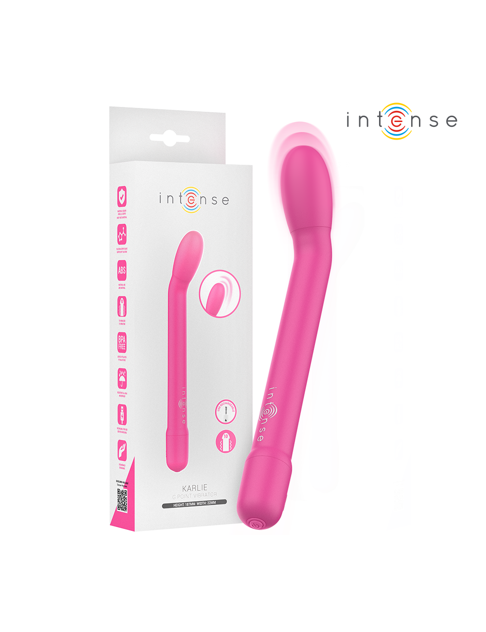 INTENSE - ESTIMULADOR PUNTO-G ROSA RECARGABLE INTENSE - ESTIMULADOR PUNTO-G ROSA RECARGABLE