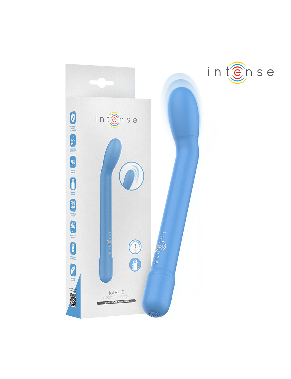 INTENSE - ESTIMULADOR PUNTO-G AZUL RECARGABLE INTENSE - ESTIMULADOR PUNTO-G AZUL RECARGABLE