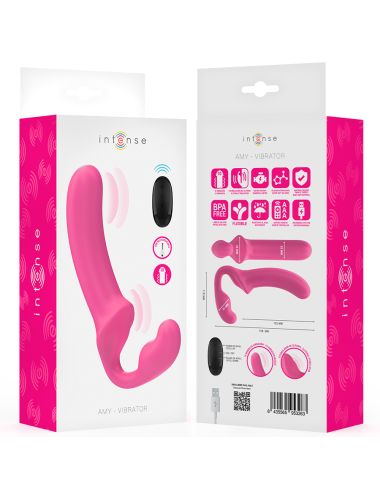 INTENSE - AMY VIBRADOR DOBLE 20 CM ROSA CONTROL REMOTO