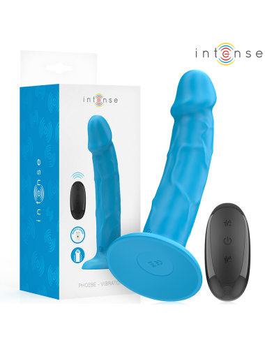 INTENSE - PHOEBE VIBRADOR REALÍSTICO 10 VIBRACIONES AZUL CONTROL REMOTO