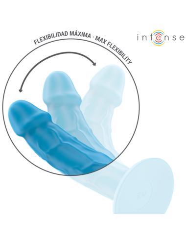 INTENSE - PHOEBE VIBRADOR REALÍSTICO 10 VIBRACIONES AZUL CONTROL REMOTO