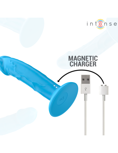INTENSE - PHOEBE VIBRADOR REALÍSTICO 10 VIBRACIONES AZUL CONTROL REMOTO