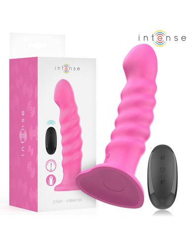 INTENSE - CINDY VIBRADOR TALLA L DISEÑO EN ESPIRAL 10 VIBRACIONES ROSA CONTROL REMOTO