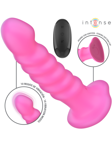INTENSE - CINDY VIBRADOR TALLA L DISEÑO EN ESPIRAL 10 VIBRACIONES ROSA CONTROL REMOTO