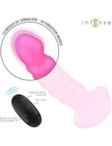 INTENSE - CINDY VIBRADOR TALLA L DISEÑO EN ESPIRAL 10 VIBRACIONES ROSA CONTROL REMOTO